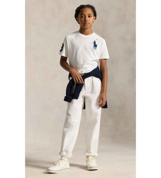 Polo Ralph Lauren Big Pony vit bomullsstickad T-shirt