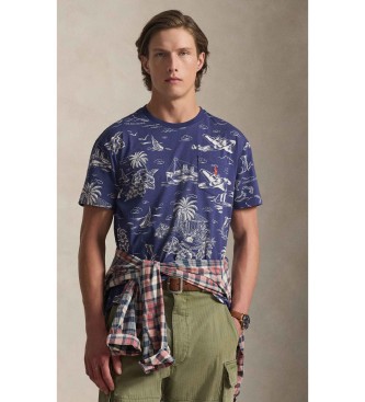 Polo Ralph Lauren T-shirt Slim Fit personalizada com p�lo urso da marinha