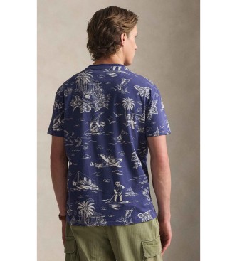 Polo Ralph Lauren T-shirt Slim Fit personalizada com p�lo urso da marinha