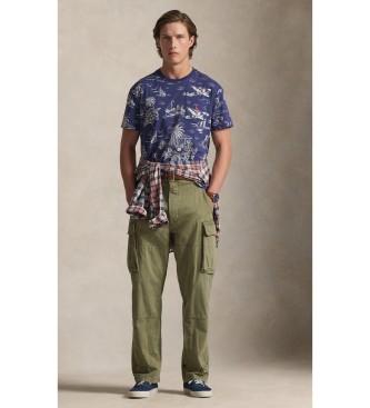 Polo Ralph Lauren T-shirt Slim Fit personalizada com p�lo urso da marinha