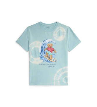 Polo Ralph Lauren Bawełniana koszulka z niebieskim misiem polo