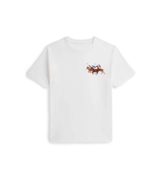 Polo Ralph Lauren T-shirt i bomull med trippel vit h�st