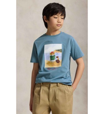 Polo Ralph Lauren Cotton T-shirt with blue Polo Bear
