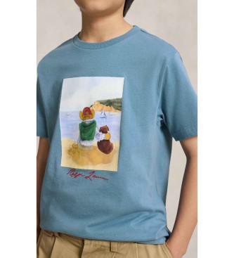 Polo Ralph Lauren Cotton T-shirt with blue Polo Bear