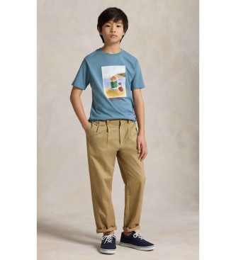 Polo Ralph Lauren Cotton T-shirt with blue Polo Bear