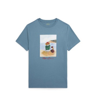 Polo Ralph Lauren Cotton T-shirt with blue Polo Bear