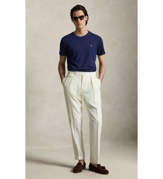 Polo Ralph Lauren Tilpasset Slim Fit marineblå bomuldst-shirt