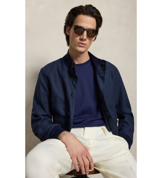 Polo Ralph Lauren Tilpasset Slim Fit marineblå bomuldst-shirt