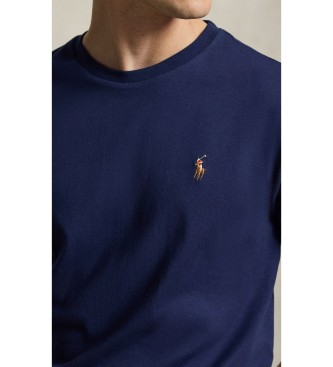 Polo Ralph Lauren Tilpasset Slim Fit marineblå bomuldst-shirt