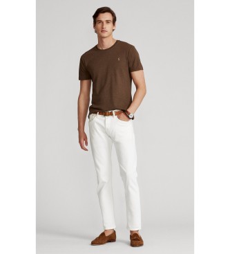 Polo Ralph Lauren T-shirt de algodão Slim Fit personalizada castanha
