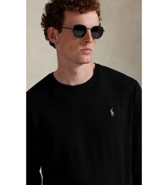 Polo Ralph Lauren Czarna bawe?niana koszulka Custom Slim Fit