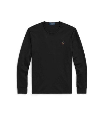 Polo Ralph Lauren Czarna bawe?niana koszulka Custom Slim Fit