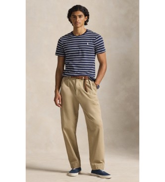 Polo Ralph Lauren T-shirt em algod�o macio com riscas azul-marinho