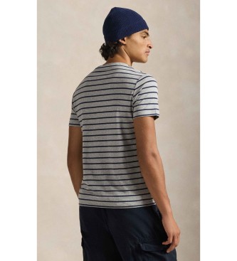 Polo Ralph Lauren Mehka bombažna majica s sivimi črtami