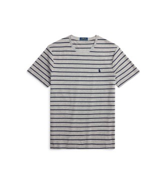 Polo Ralph Lauren Mehka bombažna majica s sivimi črtami