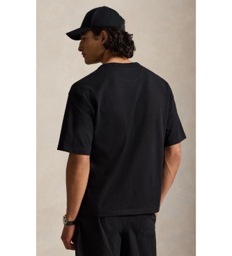 Polo Ralph Lauren Czarna koszulka z okr?g?ym dekoltem o lu?nym kroju