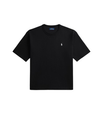 Polo Ralph Lauren Czarna koszulka z okr?g?ym dekoltem o lu?nym kroju