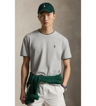Polo Ralph Lauren Klassisches Fit graues elastisches Piqué-T-Shirt