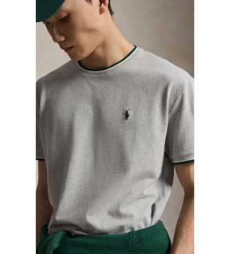 Polo Ralph Lauren Klassisches Fit graues elastisches Piqué-T-Shirt