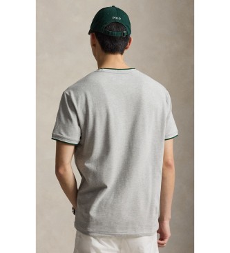 Polo Ralph Lauren Klassisches Fit graues elastisches Piqué-T-Shirt