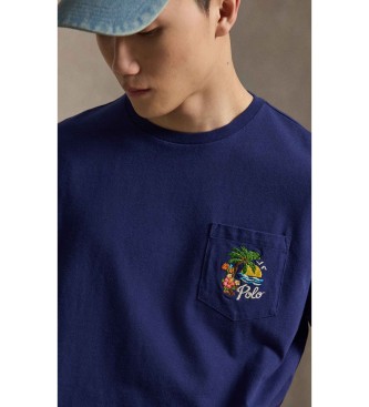 Polo Ralph Lauren T-shirt de malha bordada Classic Fit azul-marinho