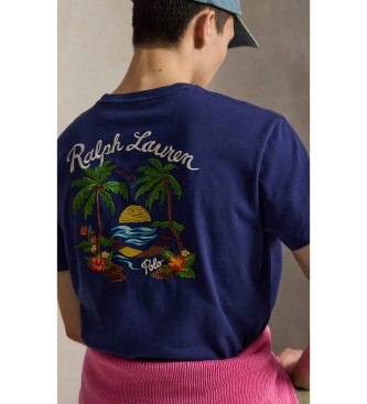 Polo Ralph Lauren T-shirt de malha bordada Classic Fit azul-marinho