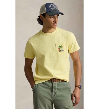 Polo Ralph Lauren T-shirt de malha bordada Classic Fit amarela