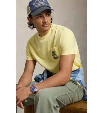 Polo Ralph Lauren T-shirt de malha bordada Classic Fit amarela