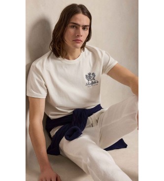 Polo Ralph Lauren Gebreid Off-white Classic Fit T-shirt met print