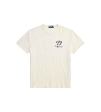 Polo Ralph Lauren Gebreid Off-white Classic Fit T-shirt met print