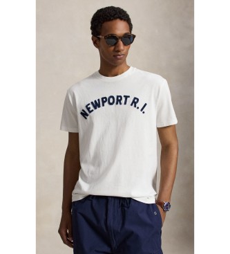 Polo Ralph Lauren Klassisches Fit bedrucktes Strick-T-Shirt weiß