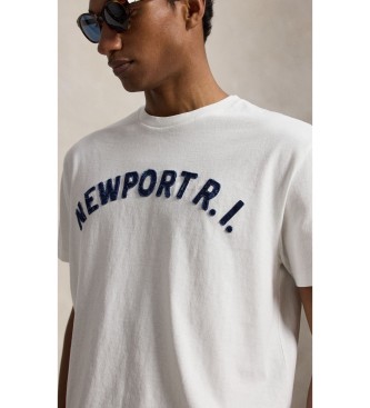 Polo Ralph Lauren Klassisches Fit bedrucktes Strick-T-Shirt weiß