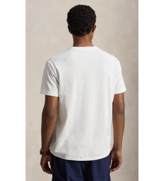 Polo Ralph Lauren Klassisches Fit bedrucktes Strick-T-Shirt weiß