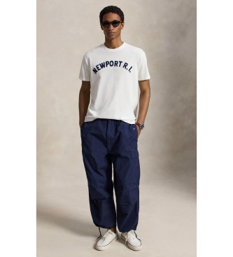 Polo Ralph Lauren Klassisches Fit bedrucktes Strick-T-Shirt weiß