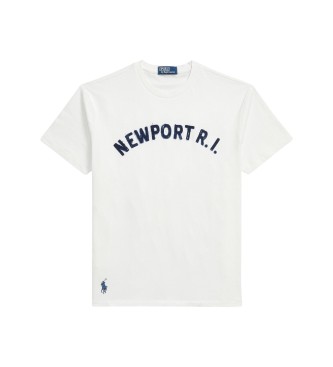 Polo Ralph Lauren Klassisches Fit bedrucktes Strick-T-Shirt weiß