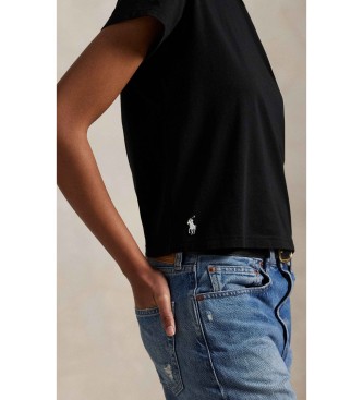 Polo Ralph Lauren Klasična pletena majica Shrunken Fit črna