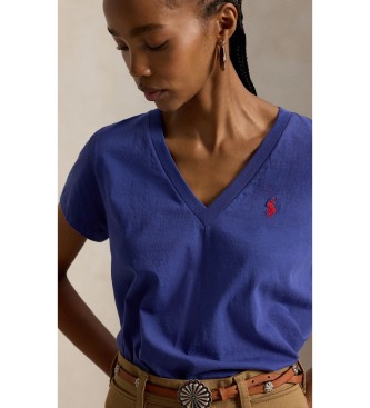 Polo Ralph Lauren Strickshirt mit V-Ausschnitt blau