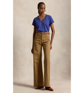 Polo Ralph Lauren Strickshirt mit V-Ausschnitt blau