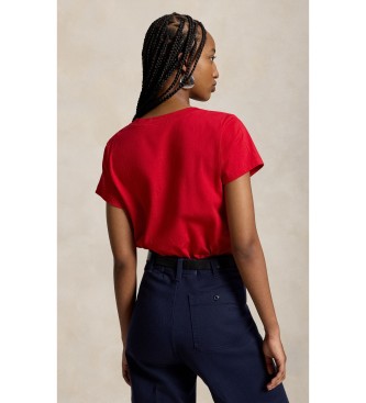 Polo Ralph Lauren Maglietta in maglia con collo a V rosso