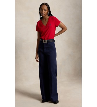 Polo Ralph Lauren Maglietta in maglia con collo a V rosso
