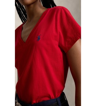 Polo Ralph Lauren Maglietta in maglia con collo a V rosso