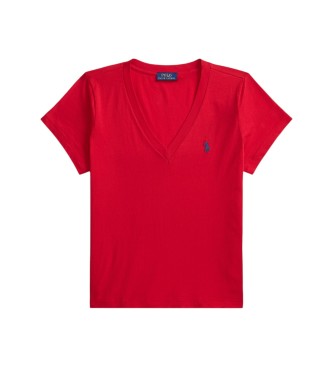 Polo Ralph Lauren Maglietta in maglia con collo a V rosso
