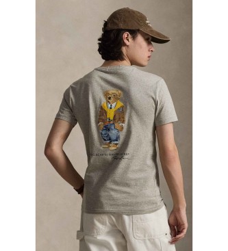 Polo Ralph Lauren T-shirt de malha com urso Polo cinzento