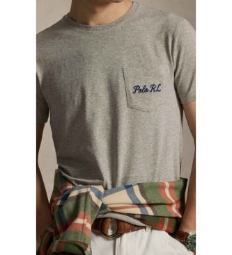 Polo Ralph Lauren T-shirt de malha com urso Polo cinzento