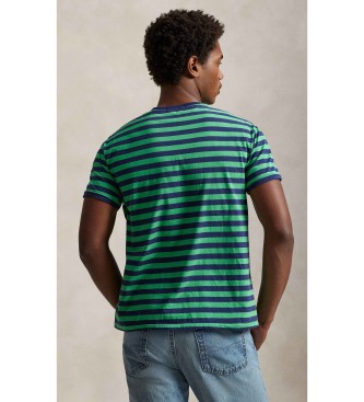 Polo Ralph Lauren Grün gestreiftes Strick-T-Shirt Classic Fit