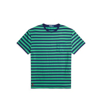 Polo Ralph Lauren Grün gestreiftes Strick-T-Shirt Classic Fit