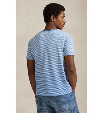 Polo Ralph Lauren T-shirt de malha �s riscas Classic Fit azul