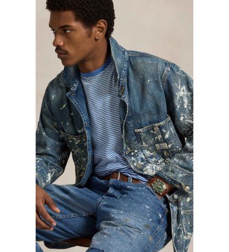 Polo Ralph Lauren T-shirt de malha �s riscas Classic Fit azul