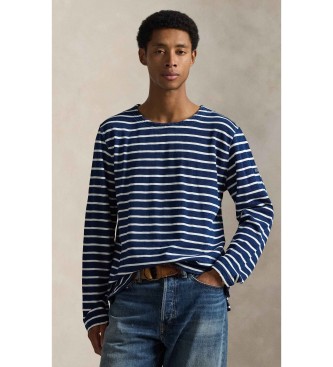 Polo Ralph Lauren T-shirt de malha com riscas em azul marinho Classic Fit