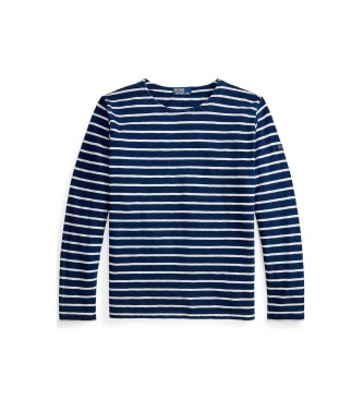 Polo Ralph Lauren T-shirt de malha com riscas em azul marinho Classic Fit